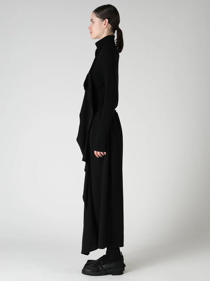 Y's TA/PE CREPE DE CHINE APRON DRESS_BLACK