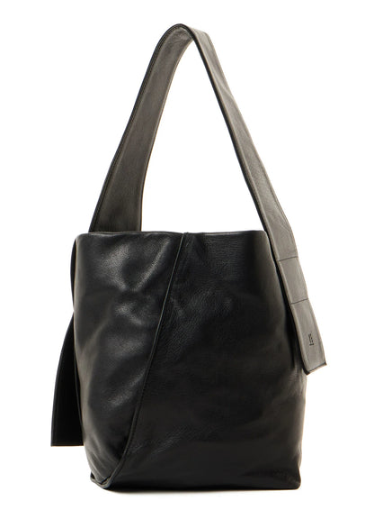 Y's UNFINISHED LEATHER MINI BAG_BLACK
