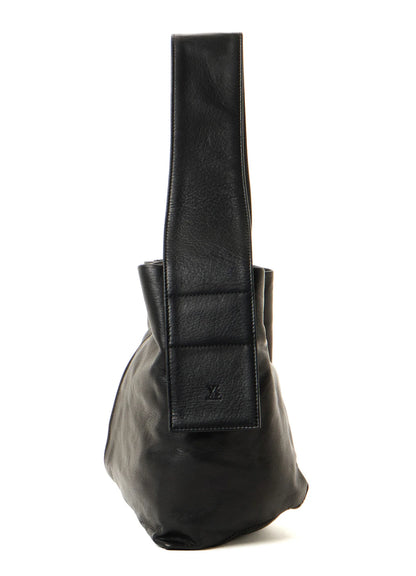 Y's UNFINISHED LEATHER MINI BAG_BLACK