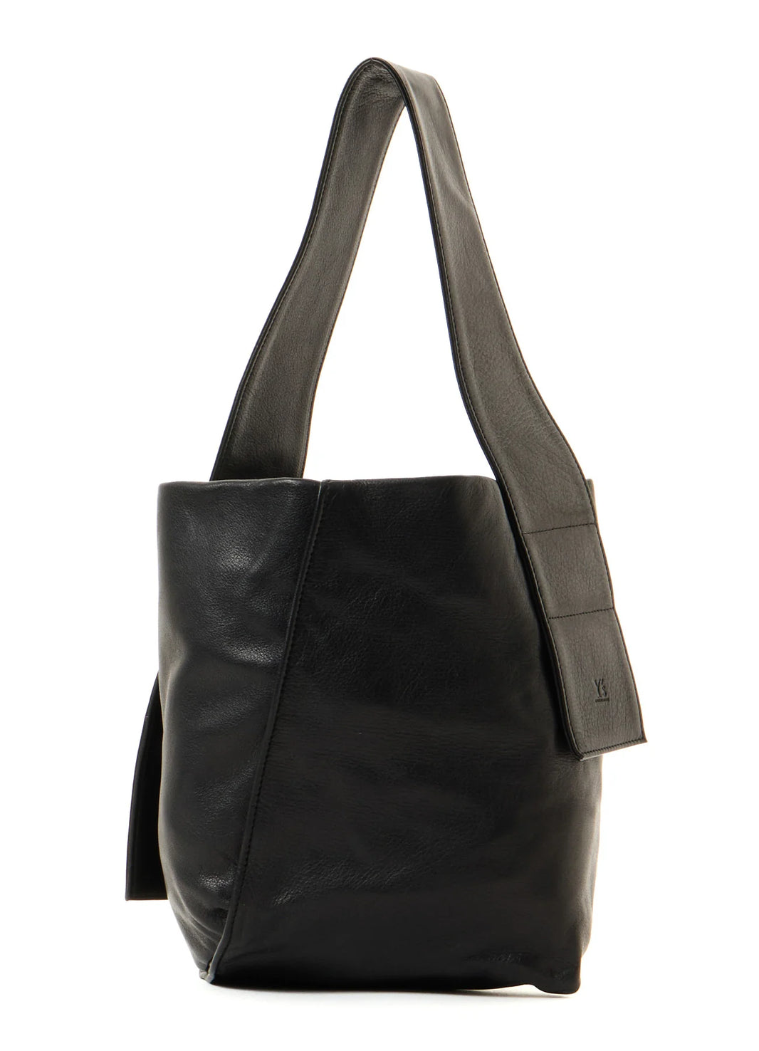 Y's UNFINISHED LEATHER MINI BAG_BLACK