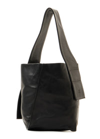 Y's UNFINISHED LEATHER MINI BAG_BLACK