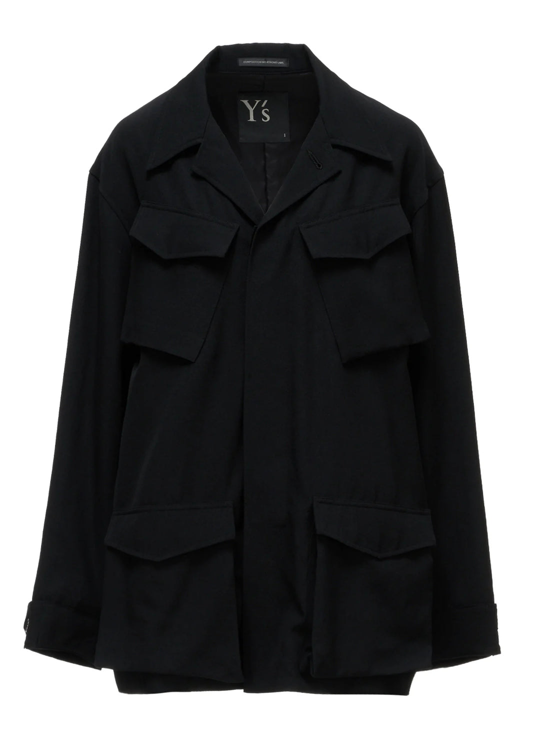 Y's WOOL GABARDINE 4 POCKET JACKET_BLACK
