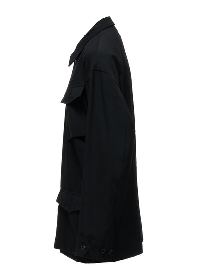 Y's WOOL GABARDINE 4 POCKET JACKET_BLACK