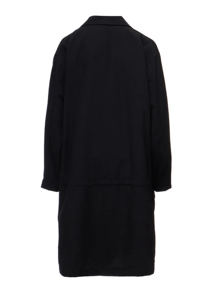 Y's WOOL GABARDINE HORIZONTAL PANEL JACKET_BLACK