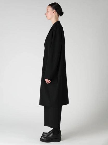Y's WOOL GABARDINE HORIZONTAL PANEL JACKET_BLACK