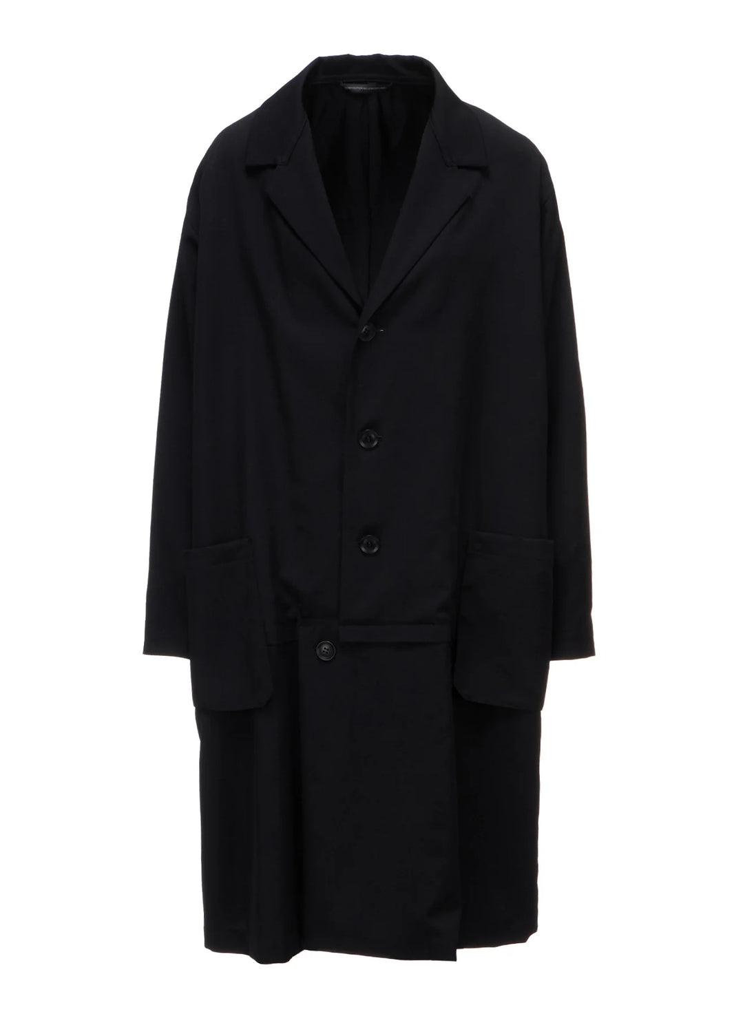 Y's WOOL GABARDINE HORIZONTAL PANEL JACKET_BLACK