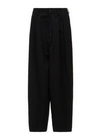 Y's COTTON TWILL 2-TUCK WIDE PANTS_BLACK