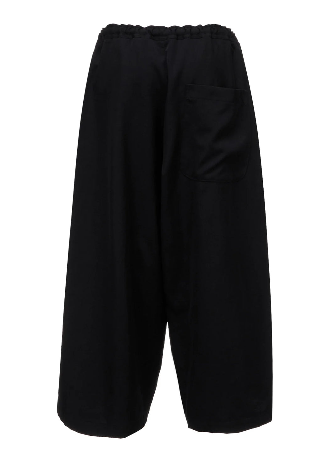 Y's WOOL GABARDINE FRONT TUCK WIDE PANTS_BLACK