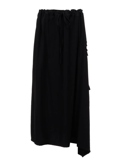 Y's VISCOSE/TRIACETATE BLEND DETACHED PANEL SKIRT_BLACK