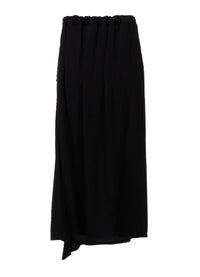 Y's VISCOSE/TRIACETATE BLEND DETACHED PANEL SKIRT_BLACK
