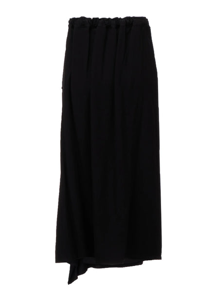 Y's VISCOSE/TRIACETATE BLEND DETACHED PANEL SKIRT_BLACK