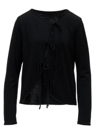Y's WOOL JERSEY CHINESE BUTTON ASYMMETRIC CARDIGAN
