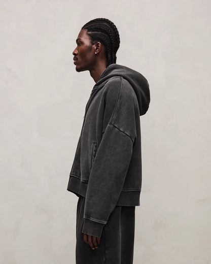 ENTIRE STUDIOS ETERNAL ZIP_WASHED BLACK
