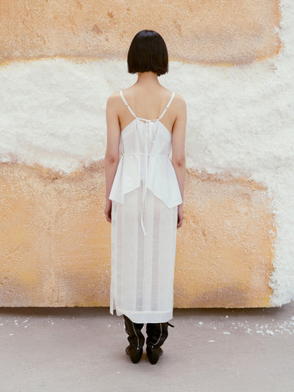LOW CLASSIC FLARED SLEEVELESS TOP_WHITE