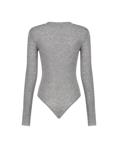 ENTIRE STUDIOS CIRCLE NECK BODY SUIT SILVER GRAIN