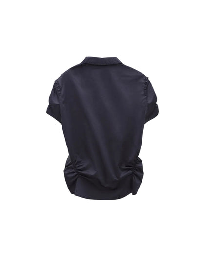 LOW CLASSIC WRINKLE HALF SLEEVE SHIRT_NAVY