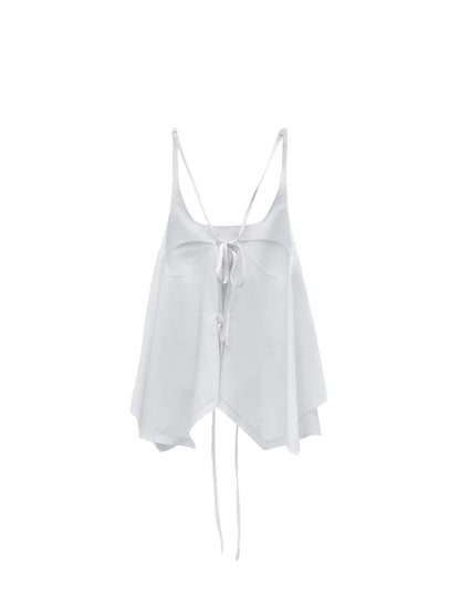 LOW CLASSIC FLARED SLEEVELESS TOP_WHITE