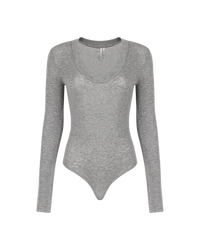 ENTIRE STUDIOS CIRCLE NECK BODY SUIT SILVER GRAIN