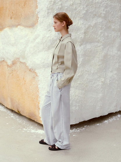 LOW CLASSIC PINCHED SHIRT JACKET_BEIGE