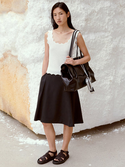 LOW CLASSIC LACE EDGE SLEEVELESS KNIT_WHITE