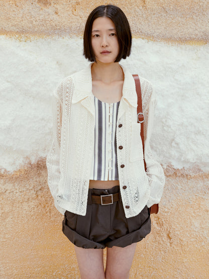 LOW CLASSIC LACE JACKET_IVORY