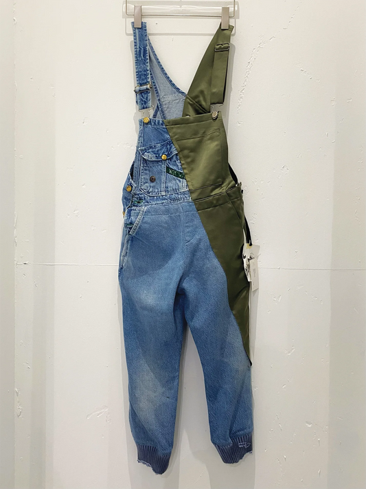 Greg Lauren 50/50 Overall Denim Army