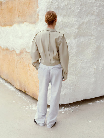 LOW CLASSIC PINCHED SHIRT JACKET_BEIGE