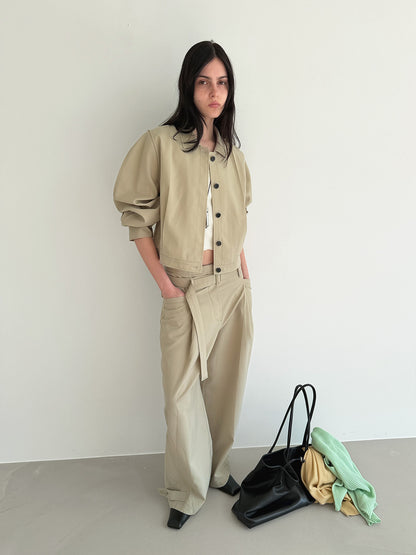 LOW CLASSIC PINCHED SHIRT JACKET_BEIGE
