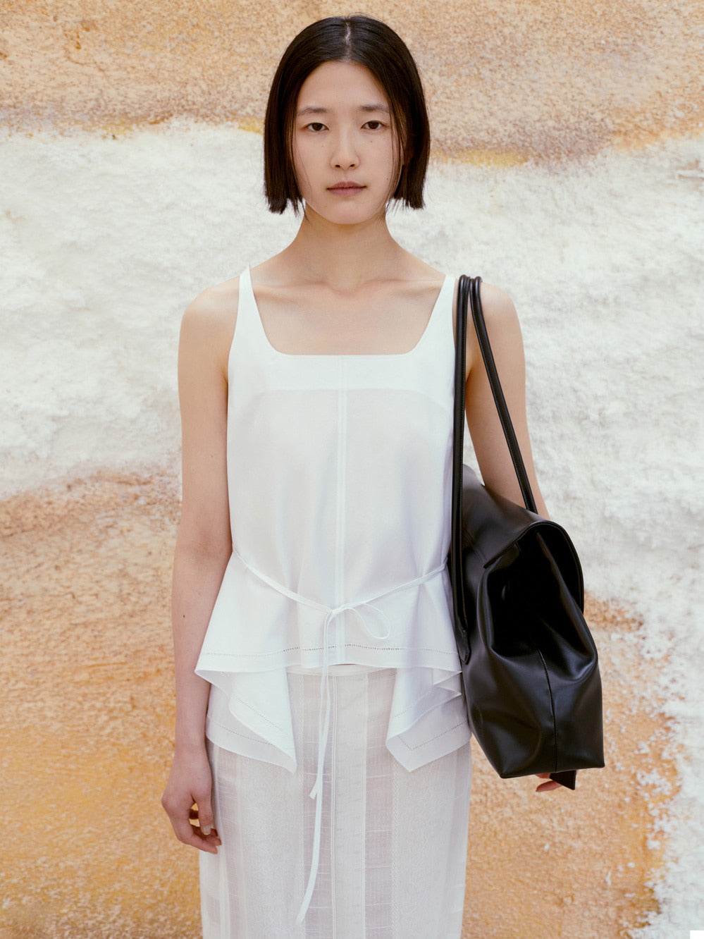LOW CLASSIC FLARED SLEEVELESS TOP_WHITE