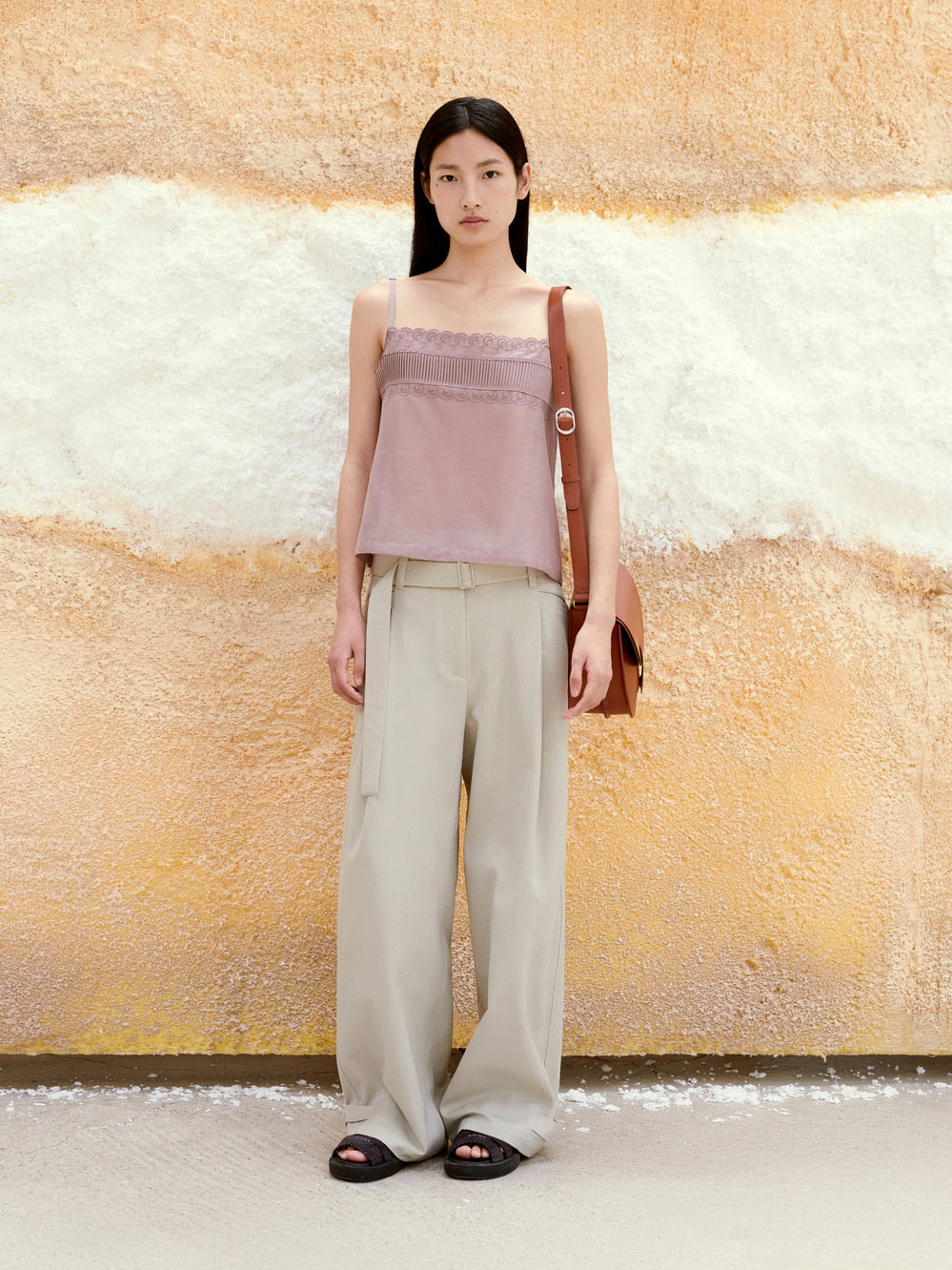 LOW CLASSIC DOUBLE WAIST TROUSERS_BEIGE