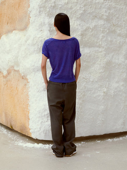 LOW CLASSIC DRAWSTRING WASHED COTTON PANTS_CHARCOAL