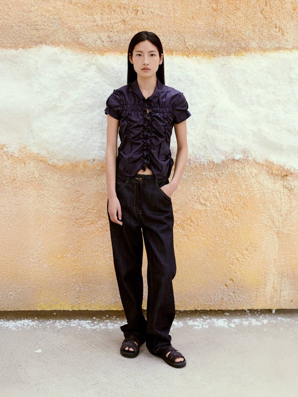 LOW CLASSIC WRINKLE HALF SLEEVE SHIRT_NAVY – BK Case