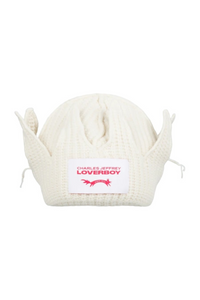 CHARLES JEFFREY LOVERBOY CHUNKY CROWN BEANIE_WHITE