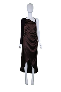 PRESSIAT ASYMETRIC DRAPED DRESS