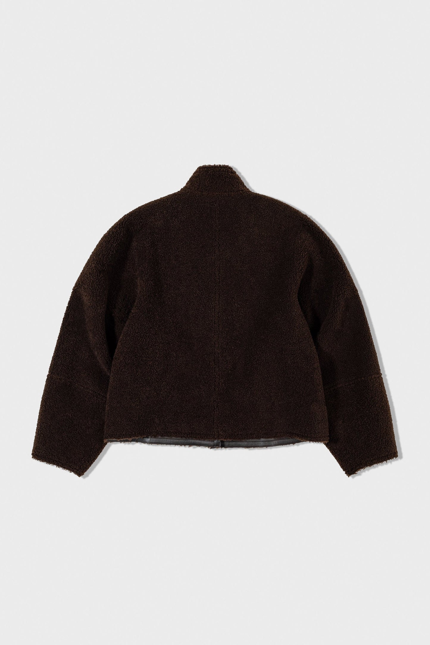 LOW CLASSIC SHORT SHEARLING REVERSIBLE COAT_BROWN