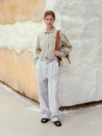 LOW CLASSIC PINCHED SHIRT JACKET_BEIGE