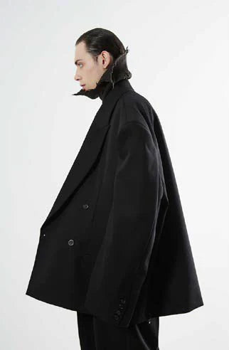 Hed Mayner Oversized DB Jacket Black