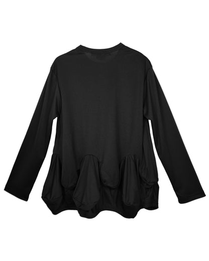COMME DES GARÇONS COMME DES GARÇONS SCULPTED HEM OVERSIZED TOP_BLACK