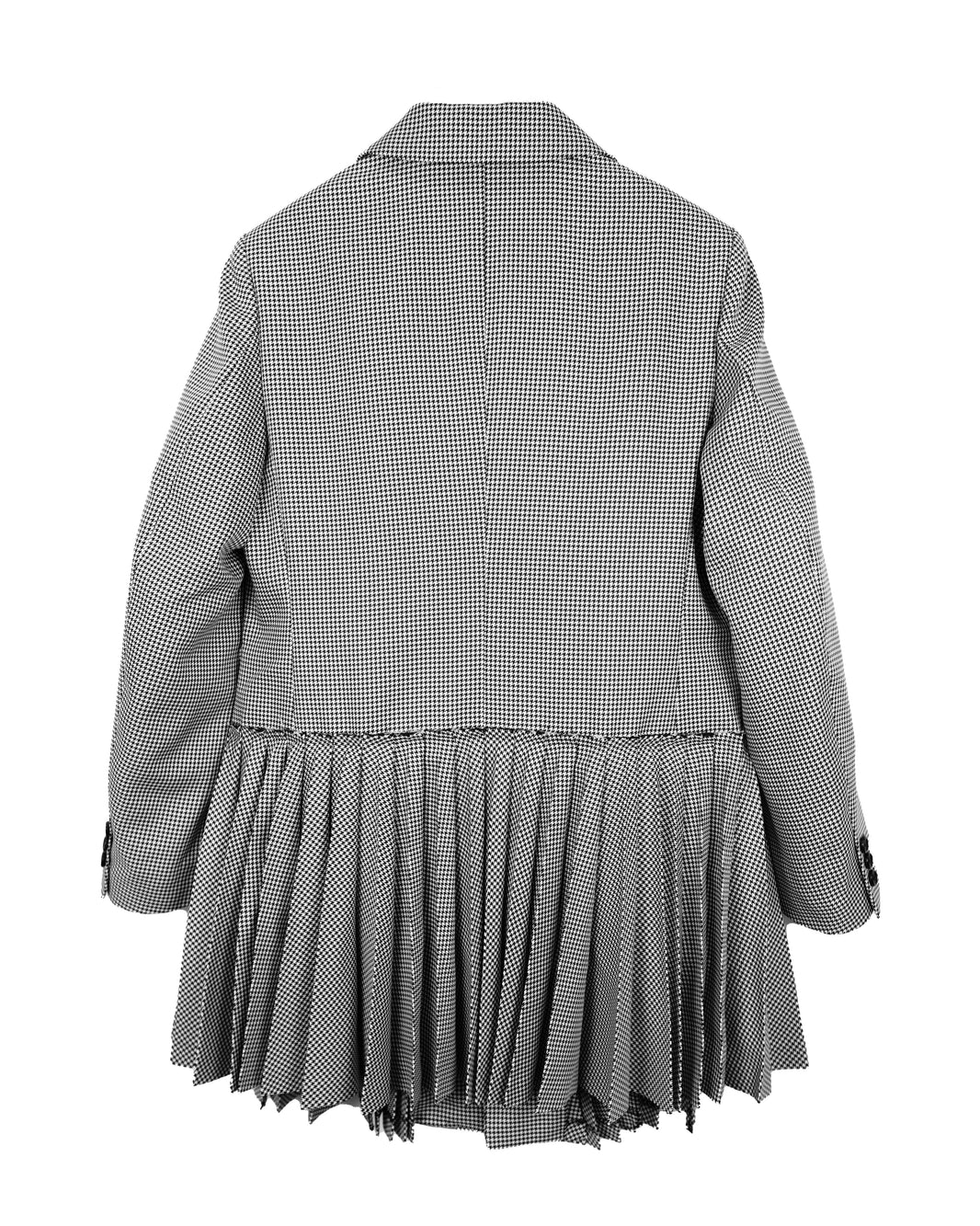 COMME DES GARÇONS COMME DES GARÇONS HOUNDSTOOTH PLEATED HEM TAILORED JACKET