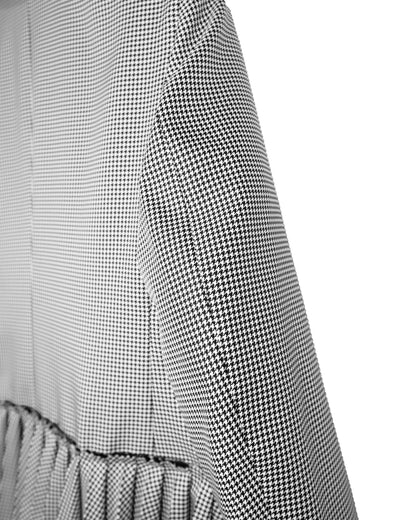 COMME DES GARÇONS COMME DES GARÇONS HOUNDSTOOTH PLEATED HEM TAILORED JACKET