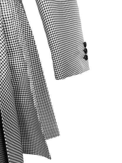 COMME DES GARÇONS COMME DES GARÇONS HOUNDSTOOTH PLEATED HEM TAILORED JACKET