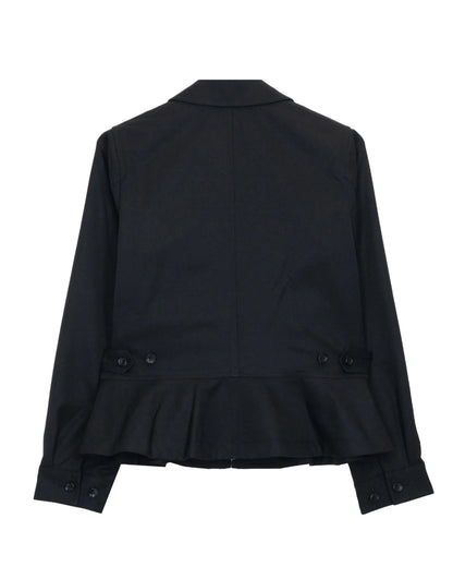 COMME DES GARÇONS COMME DES GARÇONS WOOL POLYESTER ZIP-UP JACKET_BLACK