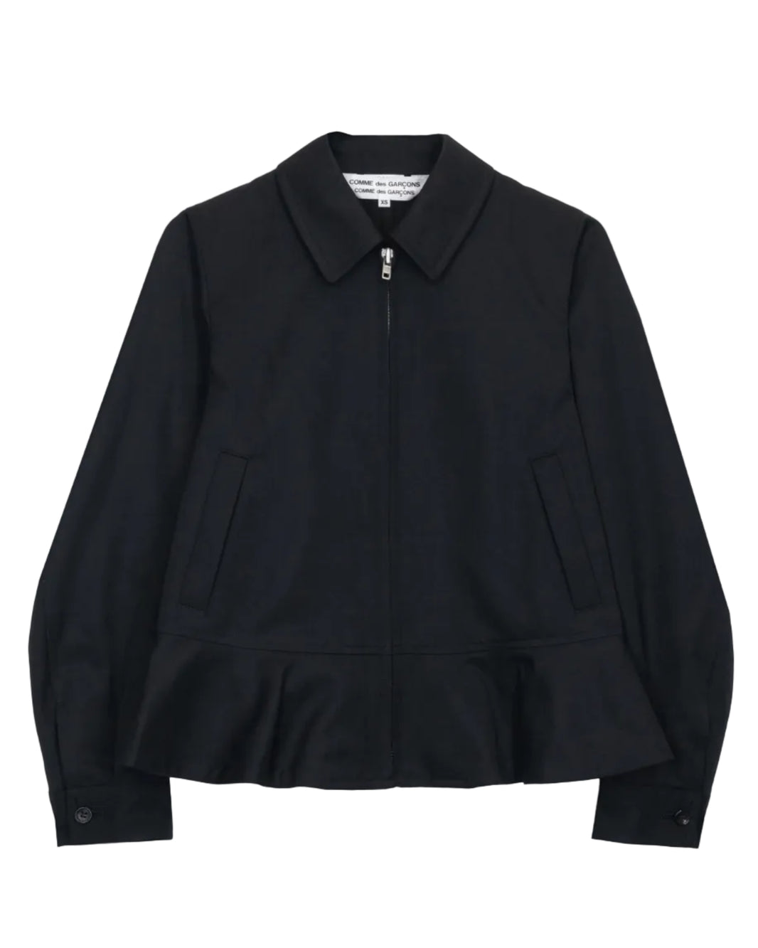 COMME DES GARÇONS COMME DES GARÇONS WOOL POLYESTER ZIP-UP JACKET_BLACK