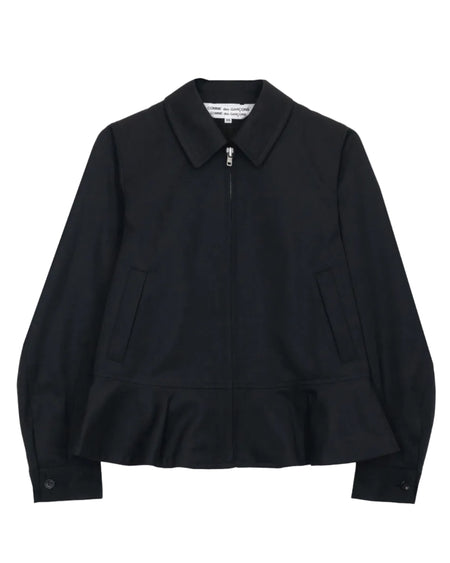 COMME DES GARÇONS COMME DES GARÇONS WOOL POLYESTER ZIP-UP JACKET_BLACK