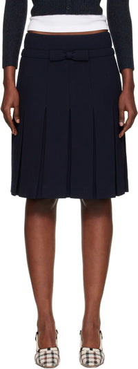 BOW WAIST PLEATED SKIRT