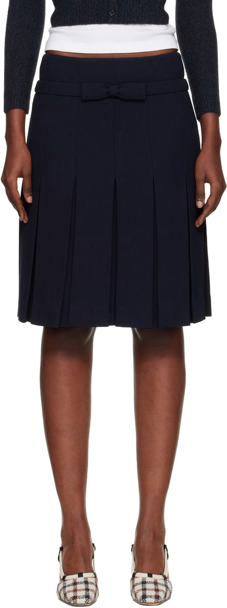 BOW WAIST PLEATED SKIRT
