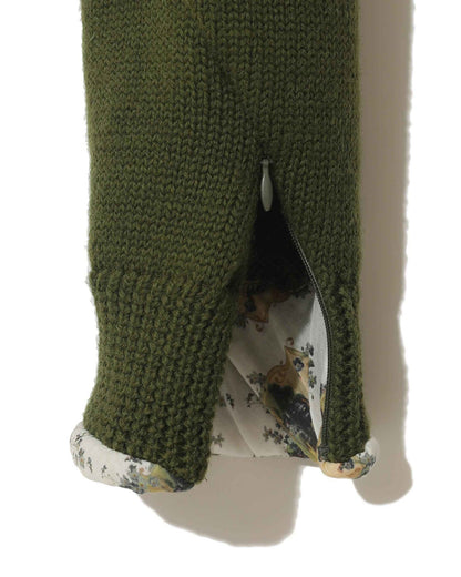 ASYMMETRIC FLORAL-LINED CARDIGAN