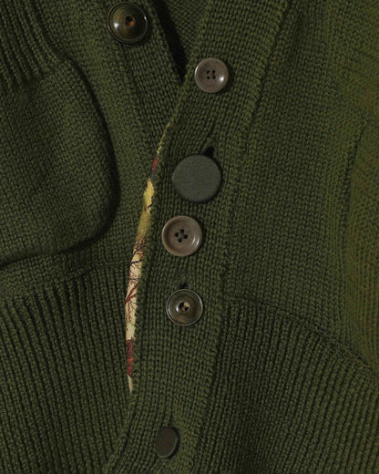 ASYMMETRIC FLORAL-LINED CARDIGAN