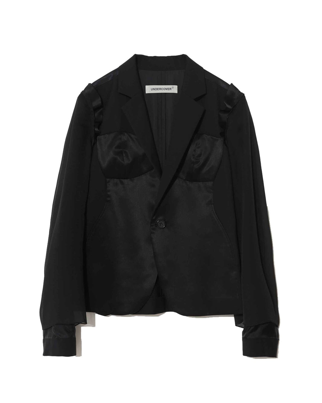 UNDERCOVER SATIN PANEL HYBRID BLAZER JACKET_BLACK UP1F1101