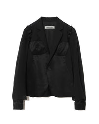 UNDERCOVER SATIN PANEL HYBRID BLAZER JACKET_BLACK UP1F1101